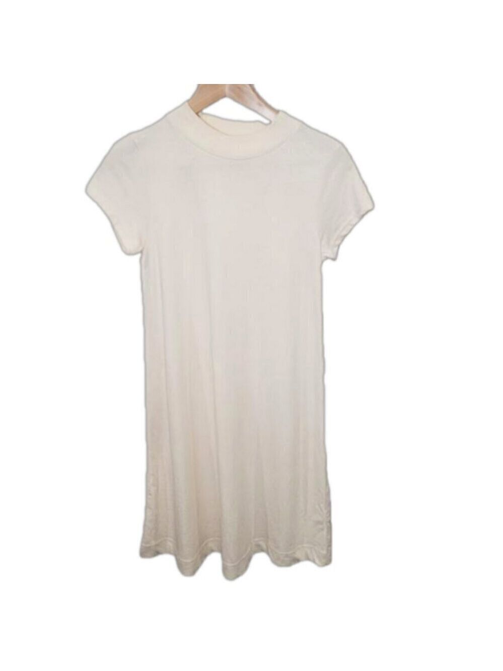 EVERLANE cotton short sleeve t-shirt cream dress